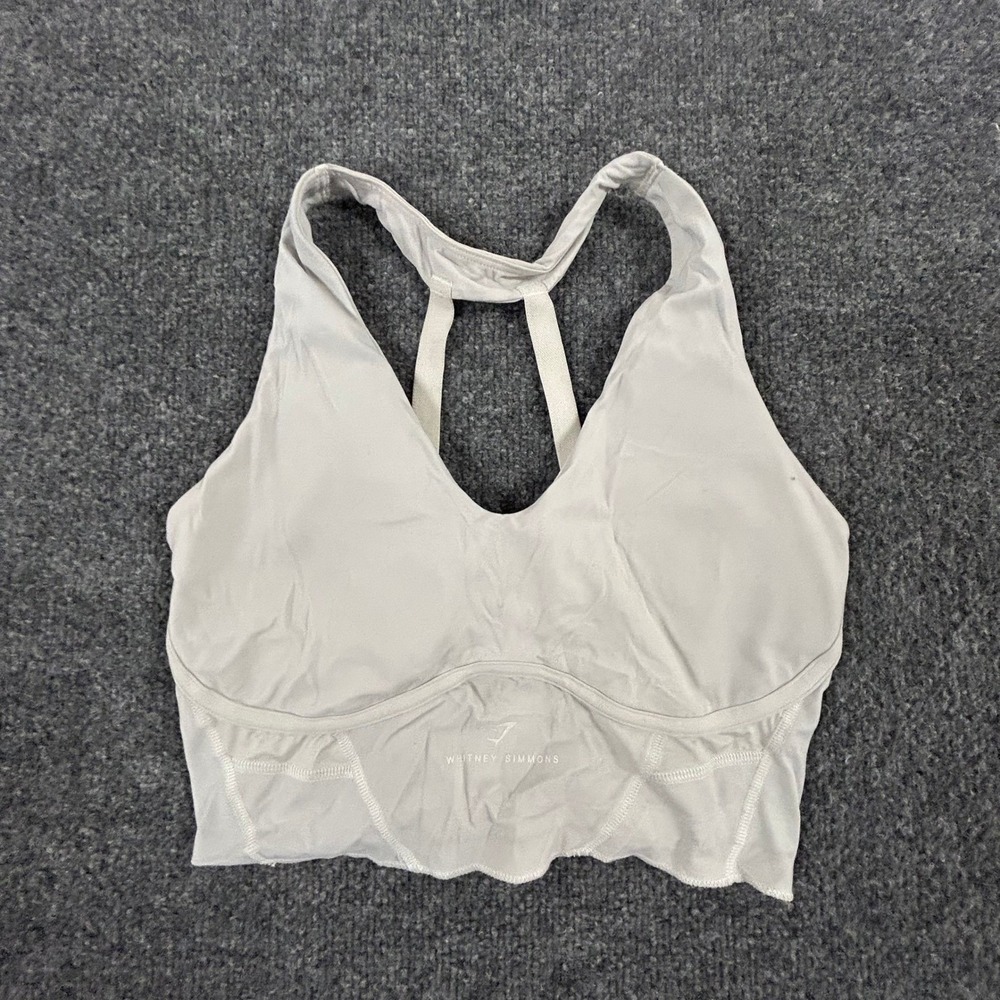 Gymshark Women's Light Gray Strappy Sports Bra
